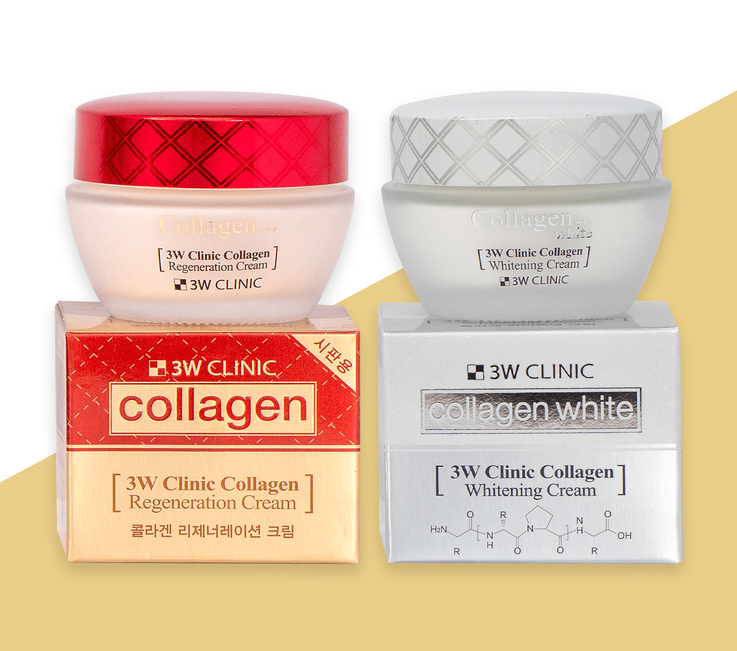 Kem dưỡng trắng da 3W Clinic Collagen màu trắng – đỏ