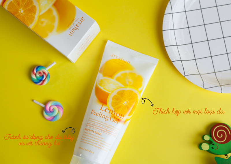 Gel Tẩy Da Chết Arrahan Lemon White Pelling Hương Chanh 180ml